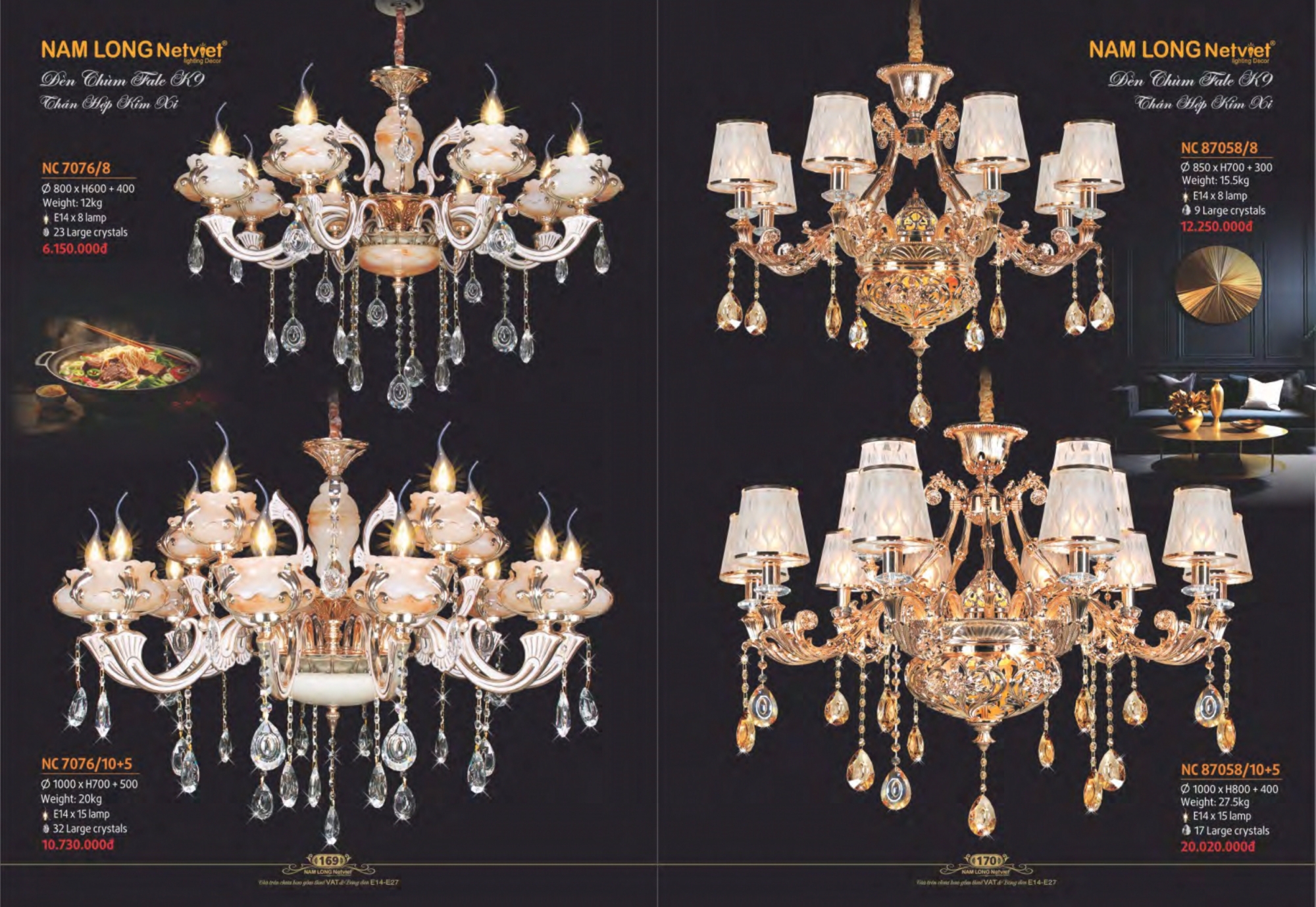 Bảng giá đèn trang trí Nam Long